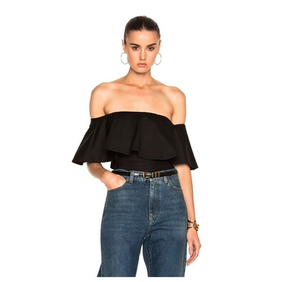 Alix NYC bodysuit revolve moore black ruffle one shoulder size XS - Picture 4 of 9